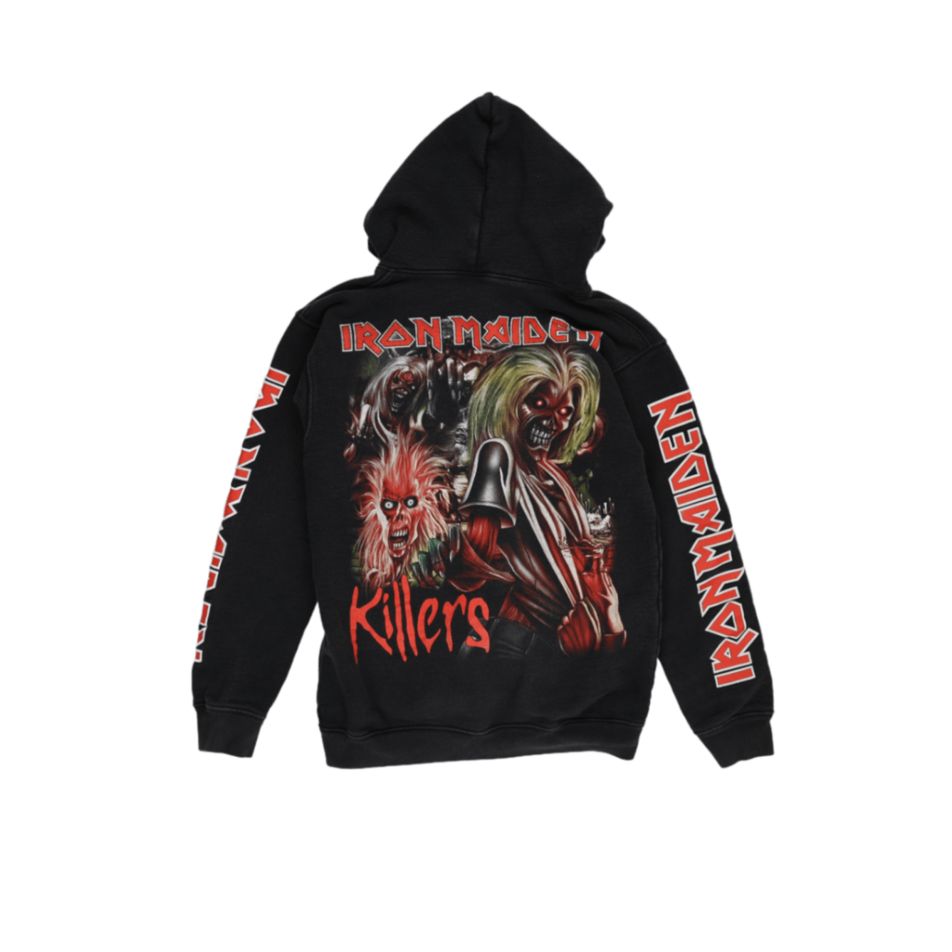 Mr Jay Iron Maiden Killers Graphic Full Zip Hoodie Black Medium 100 Percent Cotton