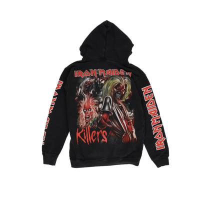 Mr Jay Iron Maiden Killers Graphic Full Zip Hoodie Black Medium 100 Percent Cotton