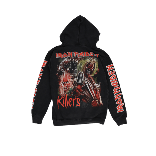 Mr Jay Iron Maiden Killers Graphic Full Zip Hoodie Black Medium 100 Percent Cotton