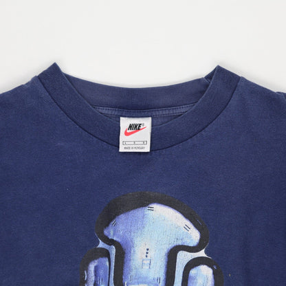 Nike Vintage Air Graphic T-Shirt Navy Blue Medium Cotton Crew Neck