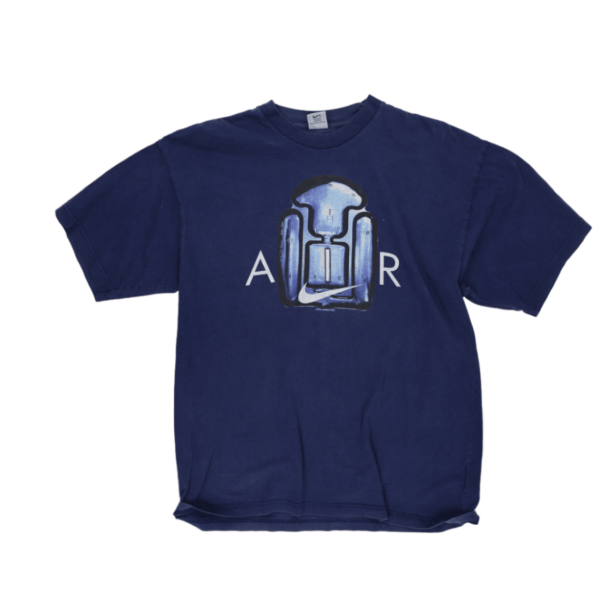 Nike Vintage Air Graphic T-Shirt Navy Blue Medium Cotton Crew Neck
