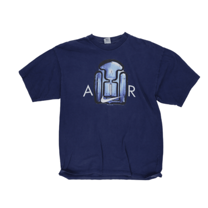 Nike Vintage Air Graphic T-Shirt Navy Blue Medium Cotton Crew Neck