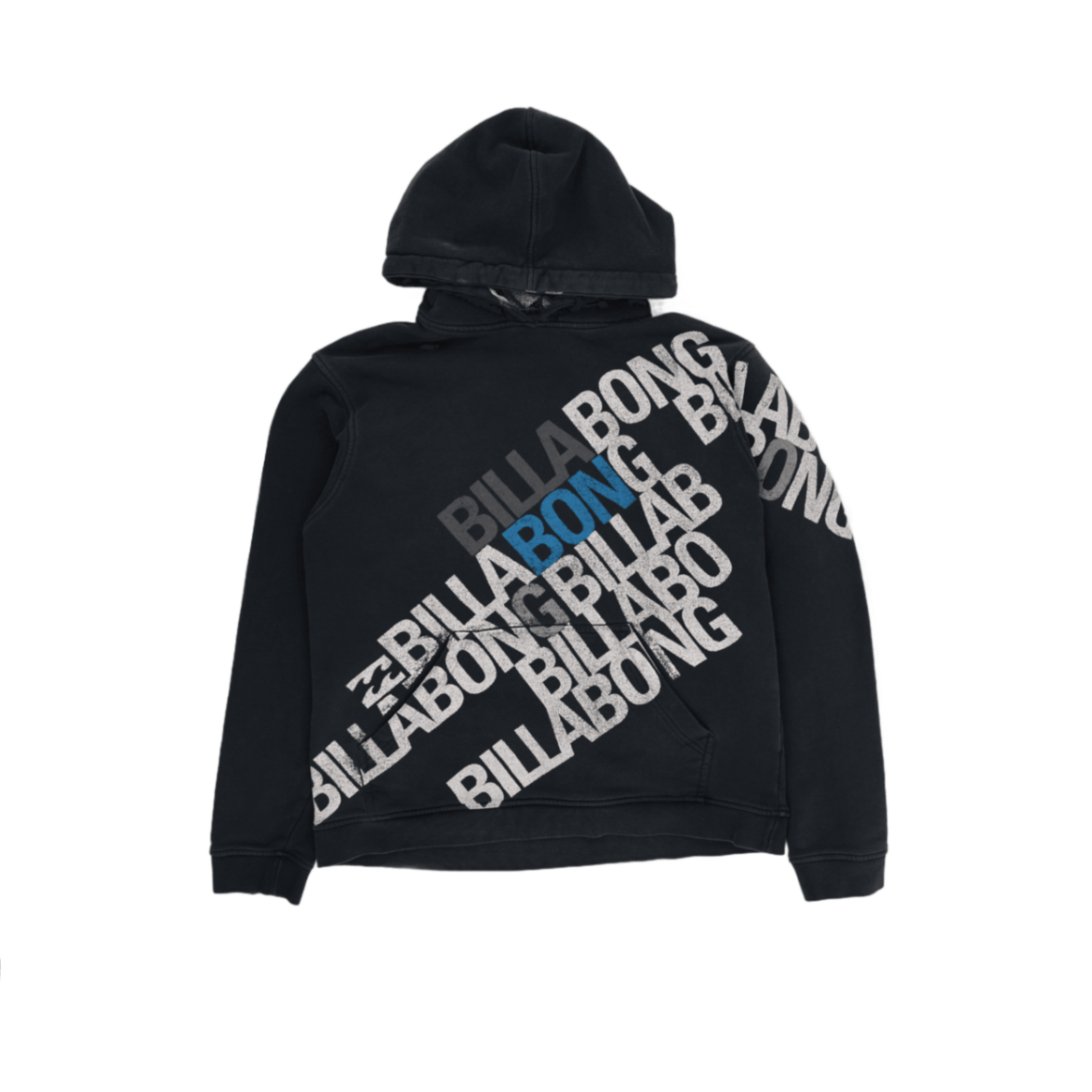 Billabong Black Pullover Hoodie Men's Medium Cotton Blend Vintage
