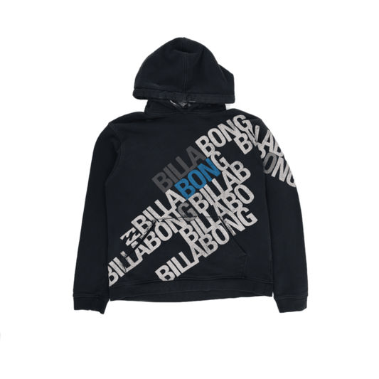 Billabong Black Pullover Hoodie Men's Medium Cotton Blend Vintage