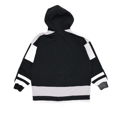 Kappa Vintage Black Grey Colour Block Zip Up Hoodie Large Cotton Blend Retro Sportswear Hooded