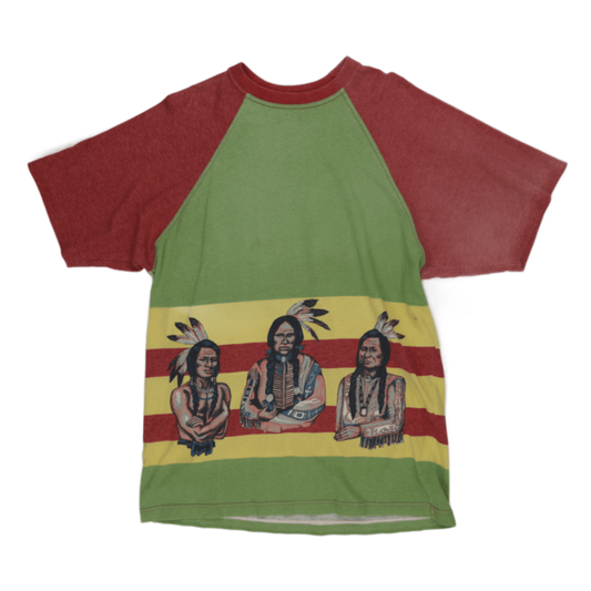 Charro The Rose World Vintage Graphic Raglan T-shirt Green Red Yellow XL Cotton Blend Crew Neck