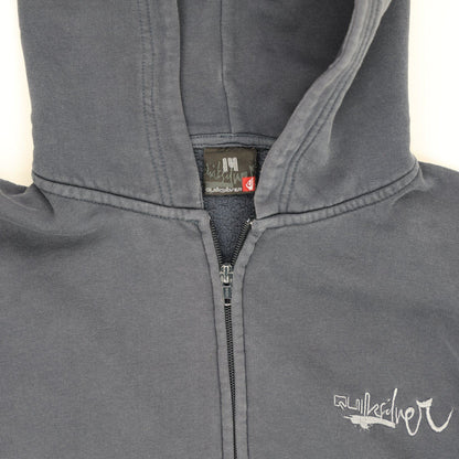 Quiksilver Navy Blue Zip Up Hoodie for Men Size M Cotton