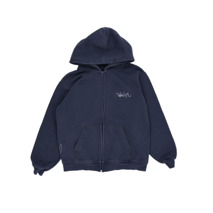 Quiksilver Navy Blue Zip Up Hoodie for Men Size M Cotton