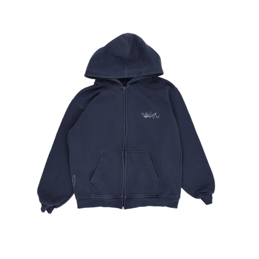 Quiksilver Navy Blue Zip Up Hoodie for Men Size M Cotton