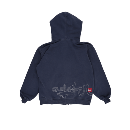 Quiksilver Navy Blue Zip Up Hoodie for Men Size M Cotton