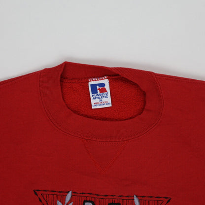 Russell Athletic Bulldogs Vintage Red Sweatshirt XL Cotton Crew Neck