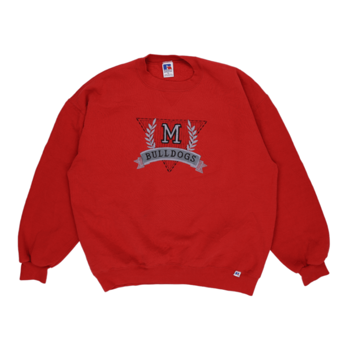 Russell Athletic Bulldogs Vintage Red Sweatshirt XL Cotton Crew Neck