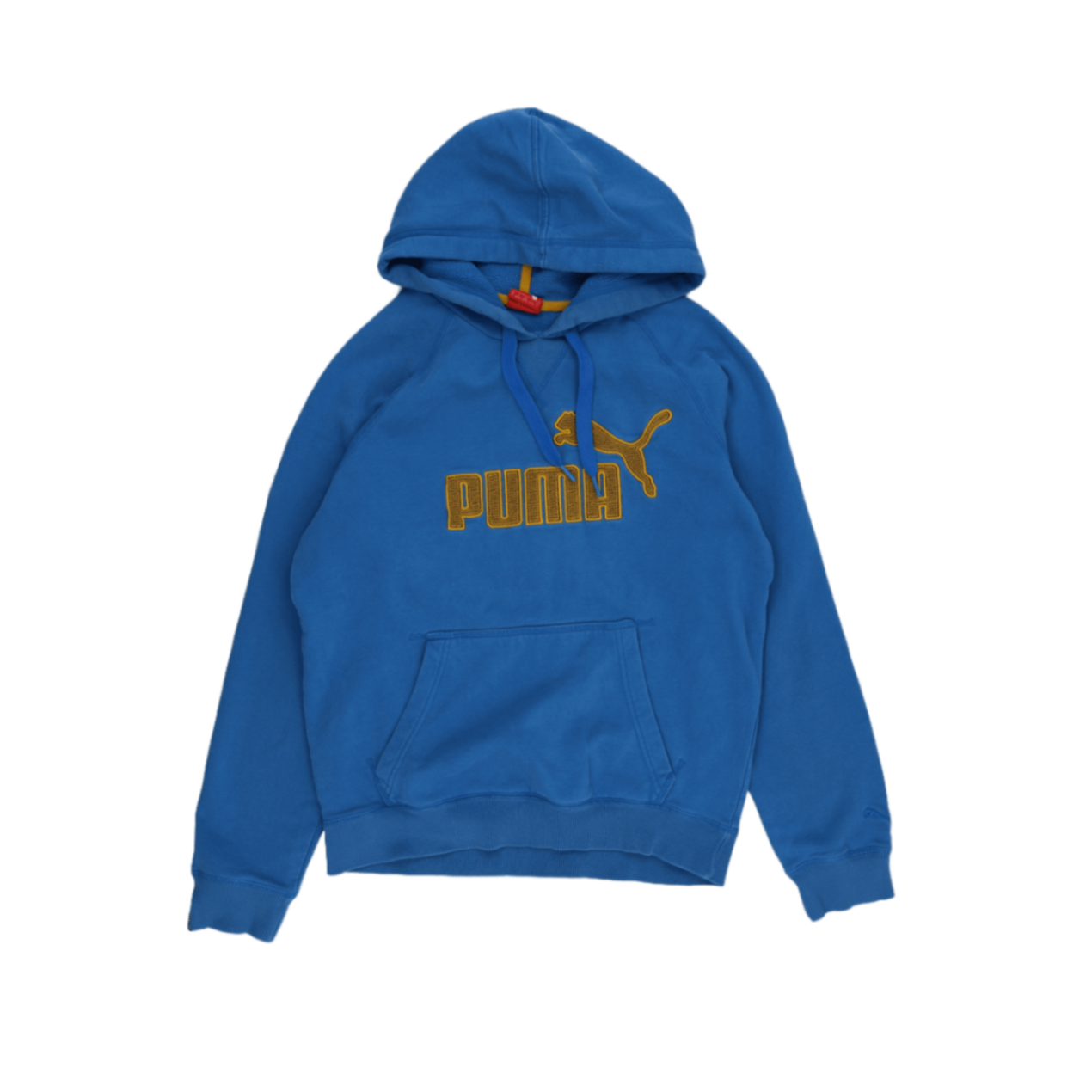 PUMA Blue Pullover Hoodie Large Cotton Blend Hooded Sweatshirt