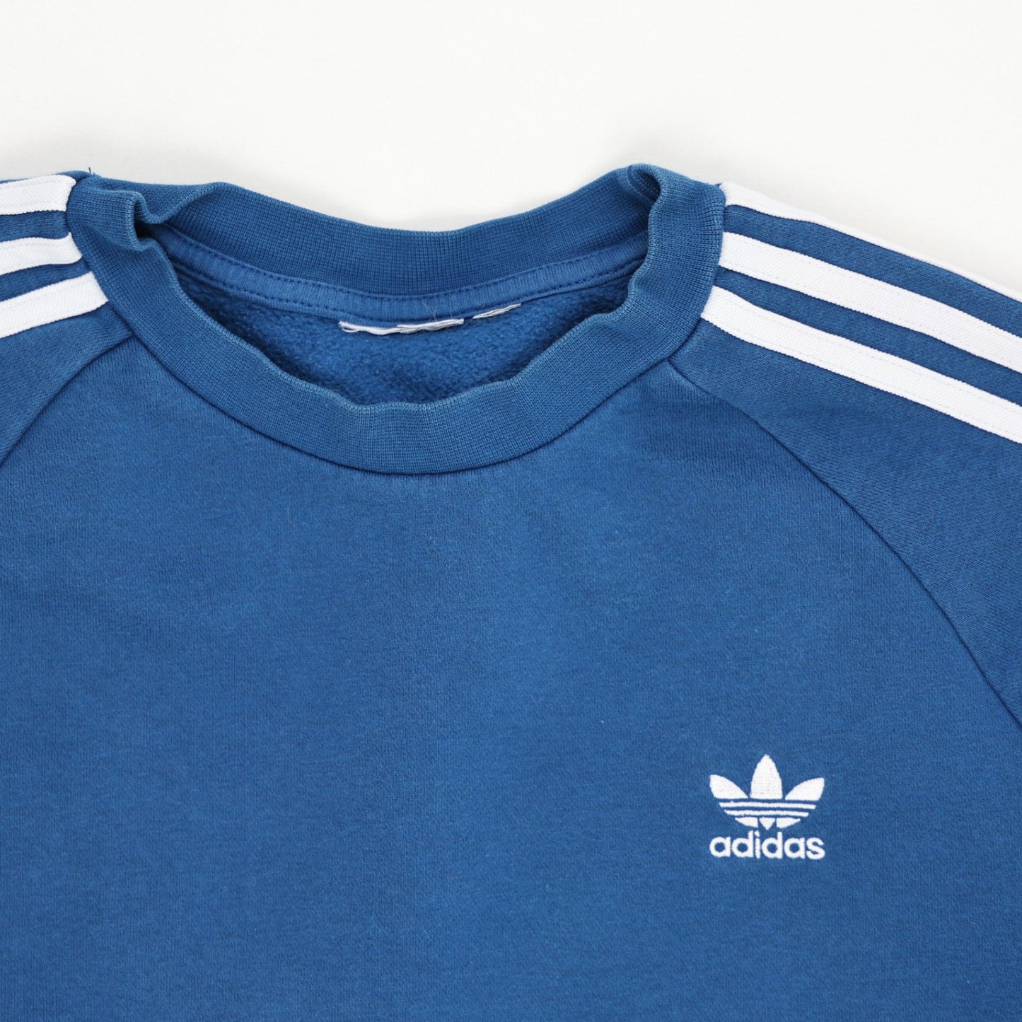 adidas Blue Crew Neck Sweatshirt Large Cotton Blend Mens