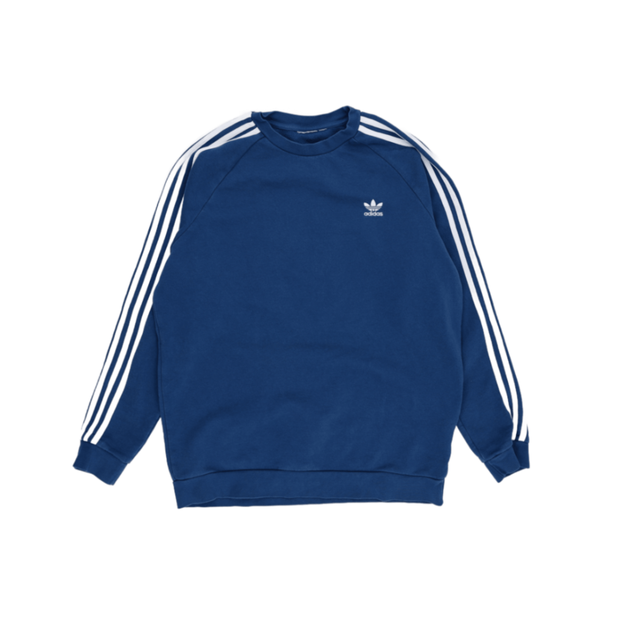 adidas Blue Crew Neck Sweatshirt Large Cotton Blend Mens