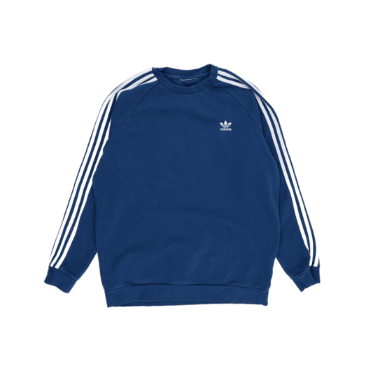 adidas Blue Crew Neck Sweatshirt Large Cotton Blend Mens