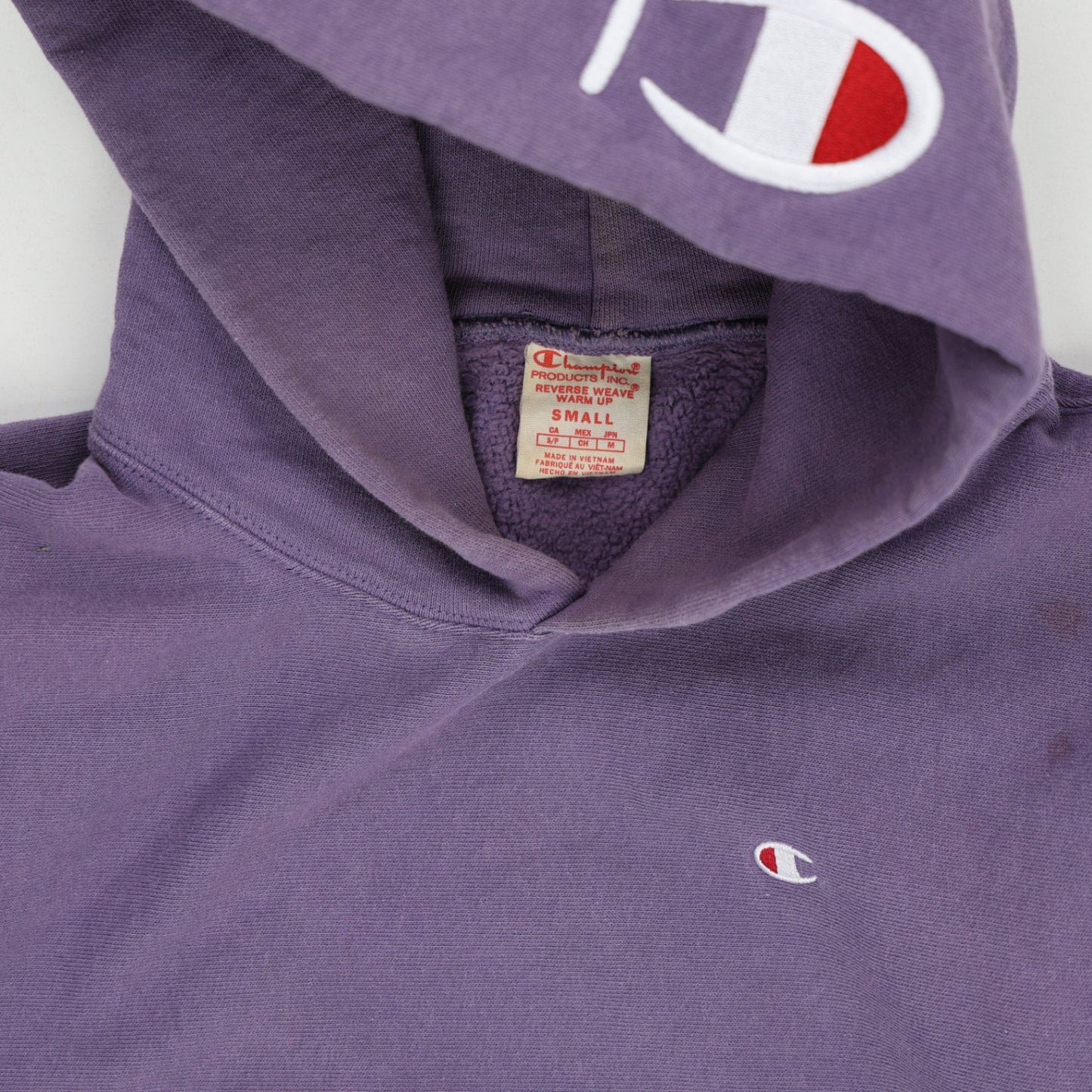 Champion Reverse Weave Purple Pullover Hoodie Unisex Small Cotton