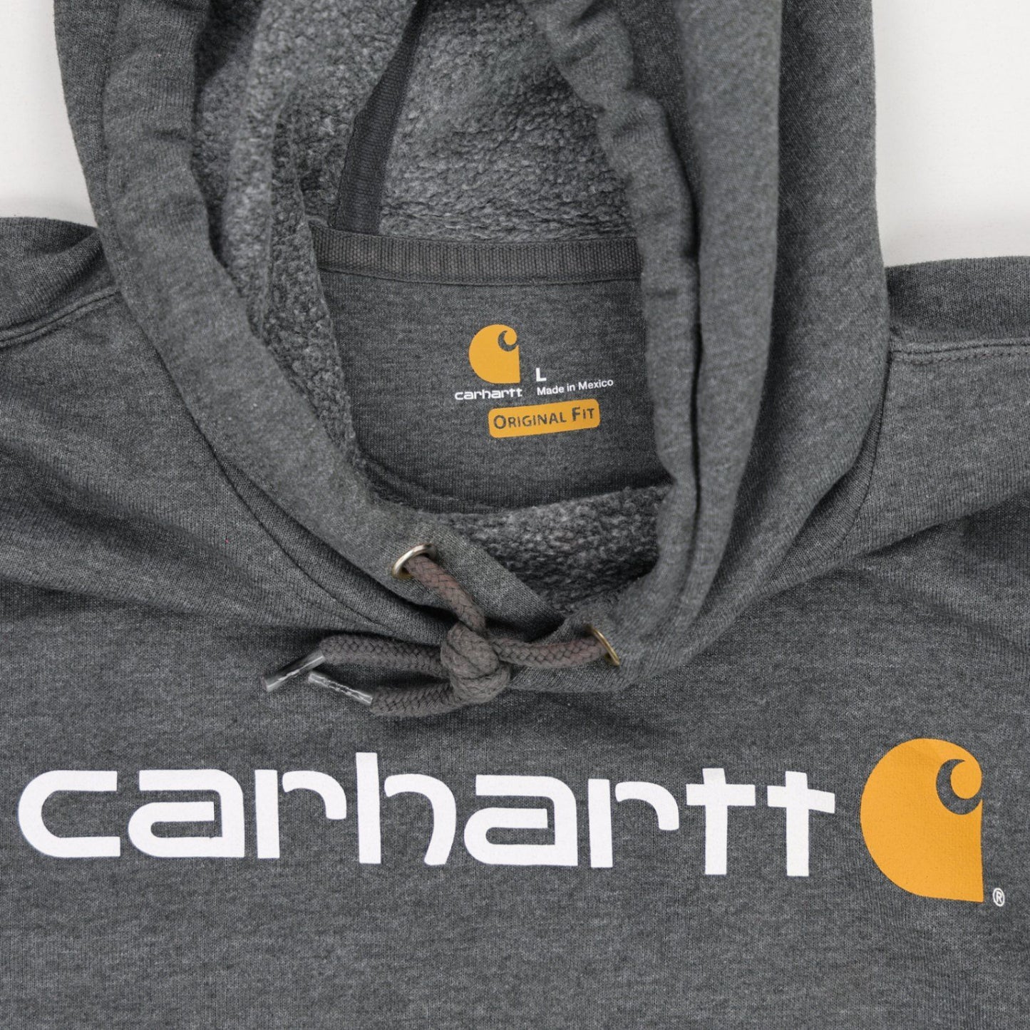 Carhartt Charcoal Pullover Hoodie Large Cotton Blend Hooded Sweatshirt