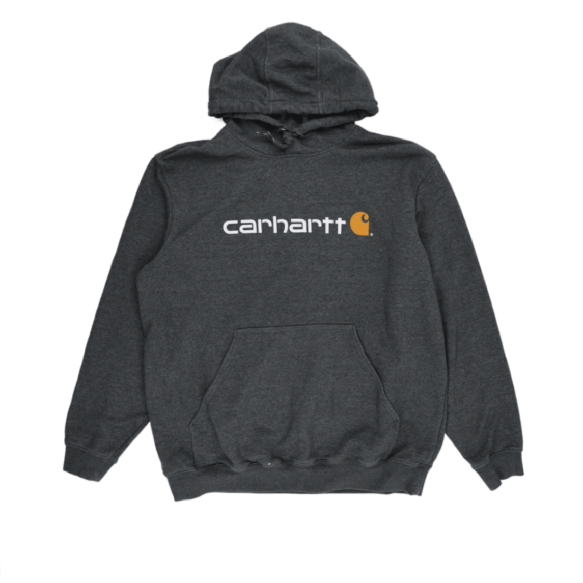 Carhartt Charcoal Pullover Hoodie Large Cotton Blend Hooded Sweatshirt