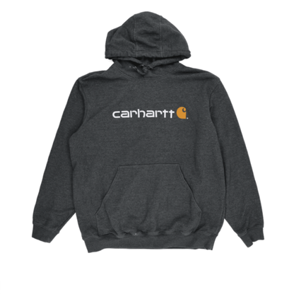 Carhartt Charcoal Pullover Hoodie Large Cotton Blend Hooded Sweatshirt