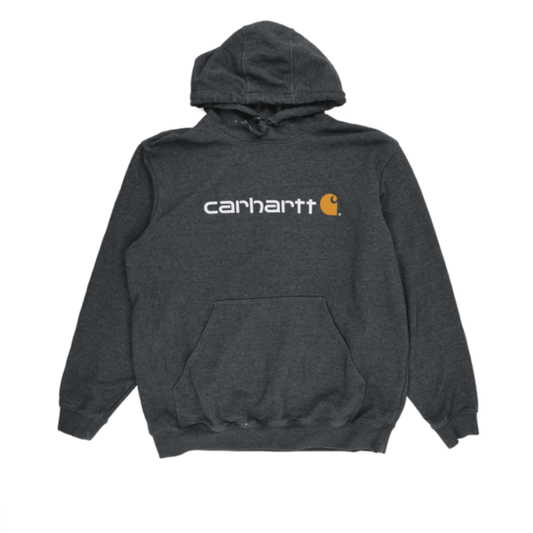 Carhartt Charcoal Pullover Hoodie Large Cotton Blend Hooded Sweatshirt