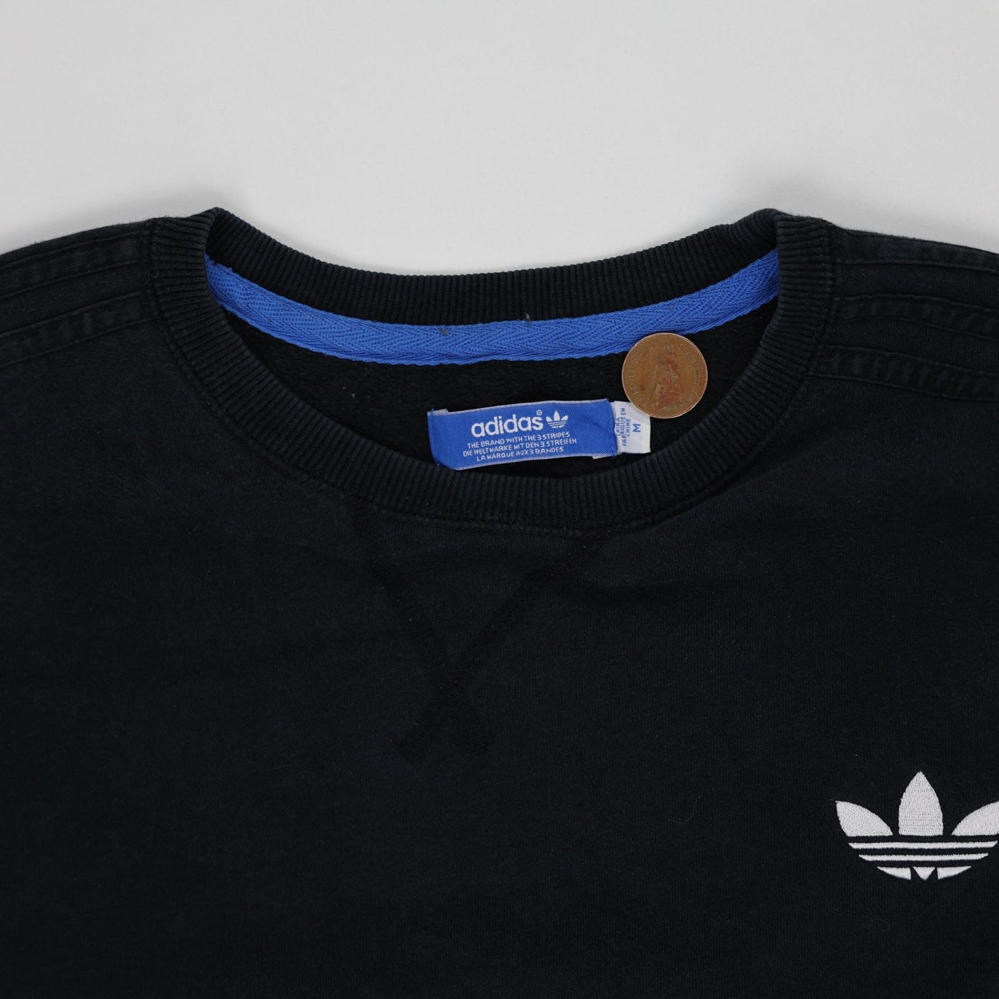 adidas Originals Crew Neck Sweatshirt Black Medium Cotton