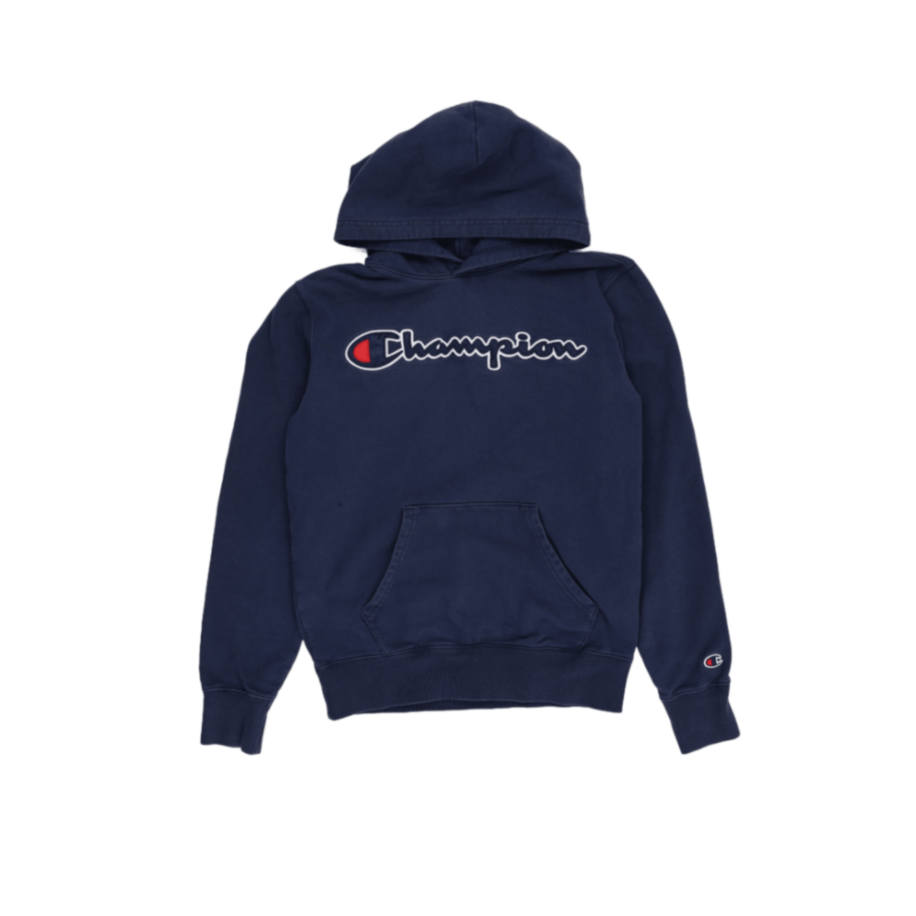 Champion Pullover Hoodie Unisex Small Navy Cotton Blend Hooded Sweatshirt