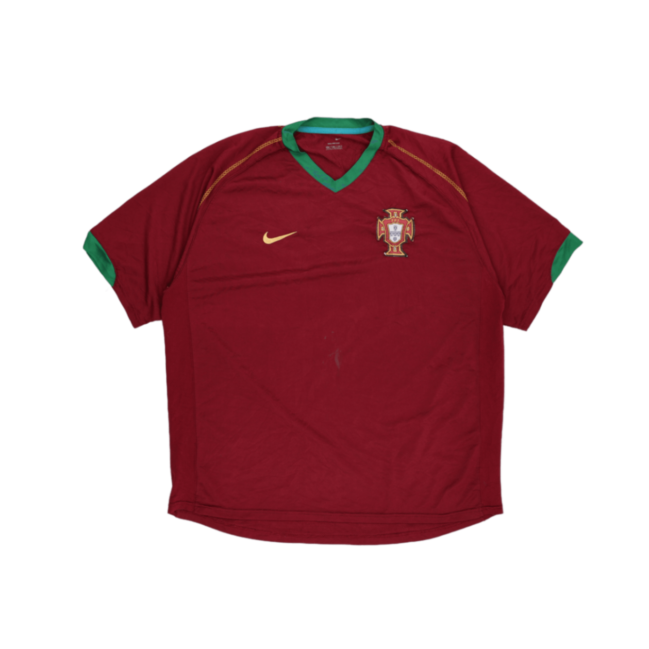 Nike Portugal Vintage Football Shirt Maroon Short Sleeve Size M Polyester V Neck