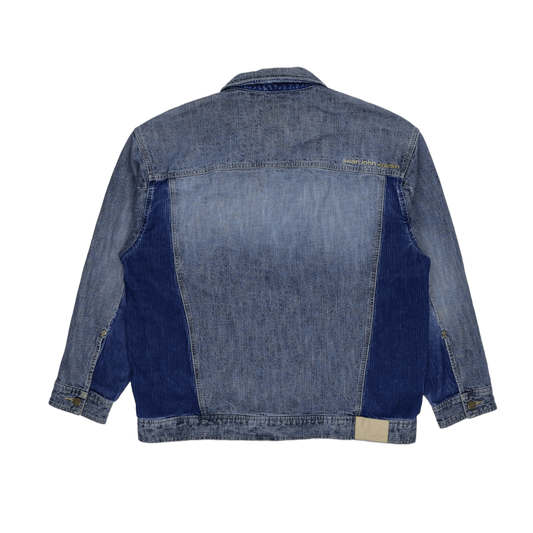 Sean John Vintage Blue Denim Jacket XL Cotton Corduroy Men's Outerwear