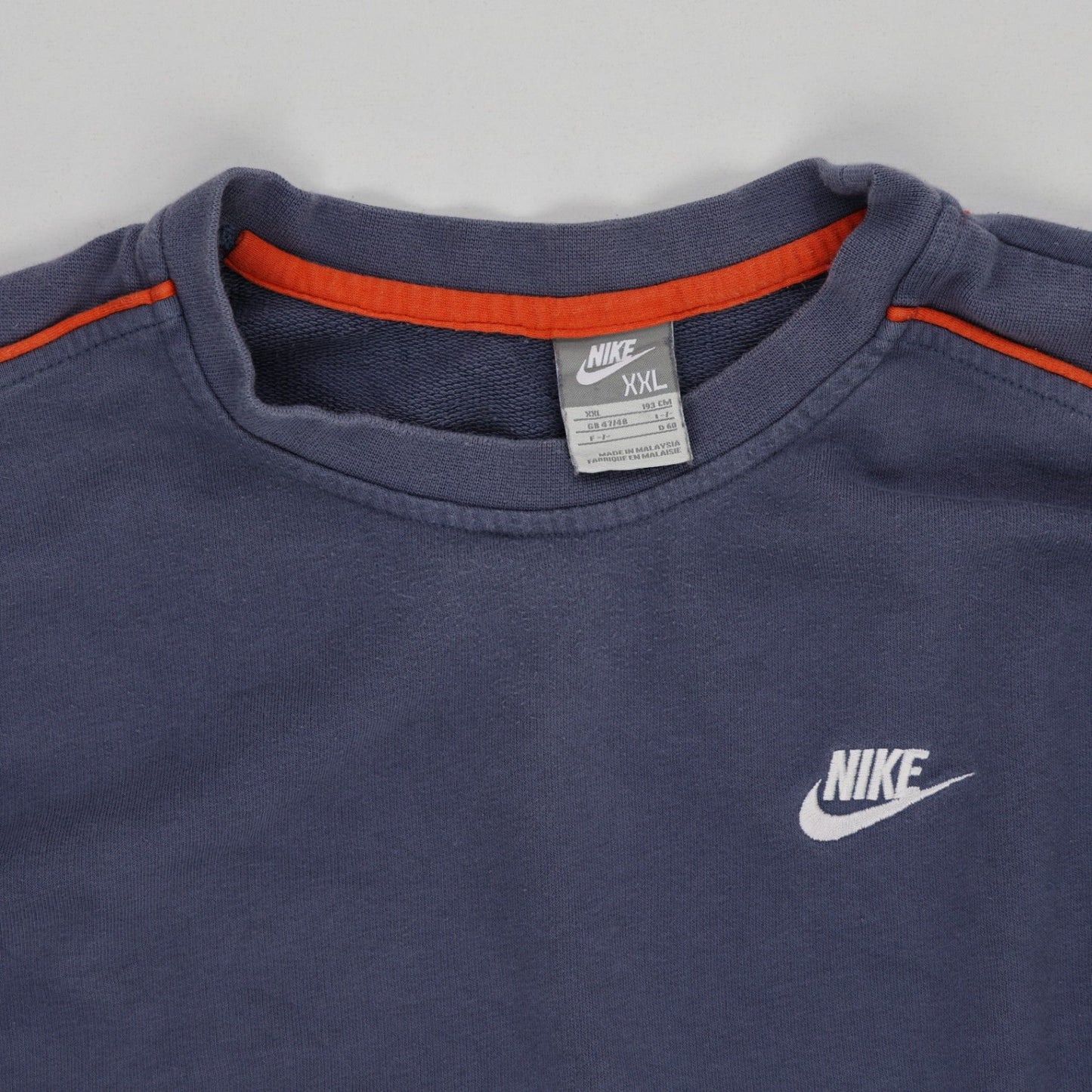 Nike Vintage Crew Neck Sweatshirt XXL Navy Blue Cotton