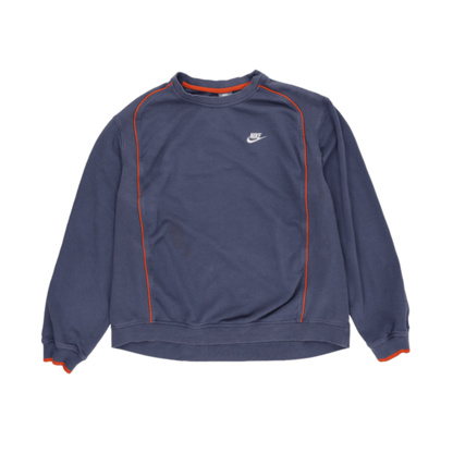 Nike Vintage Crew Neck Sweatshirt XXL Navy Blue Cotton