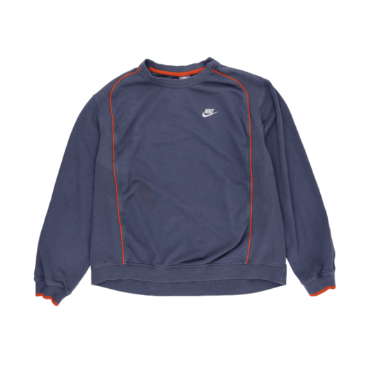 Nike Vintage Crew Neck Sweatshirt XXL Navy Blue Cotton