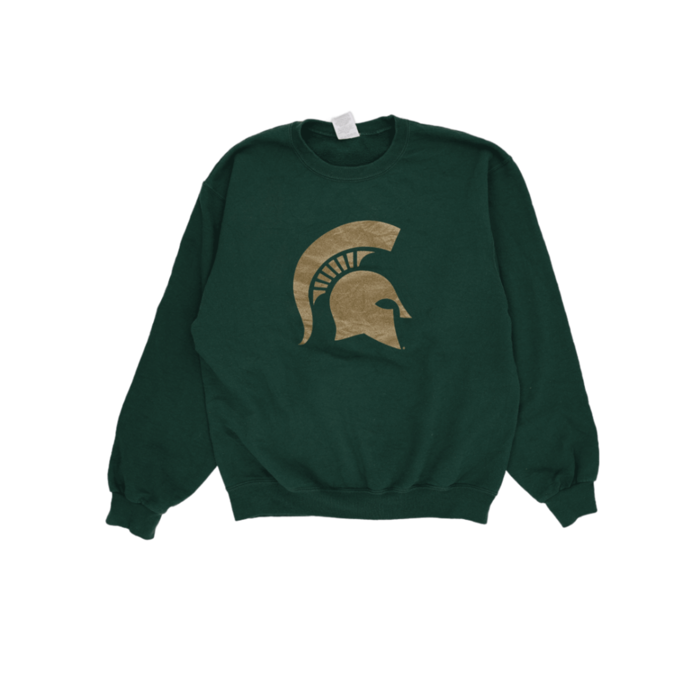 Jerzees Vintage Green Crewneck Sweatshirt Medium Cotton Polyester Michigan State Spartans