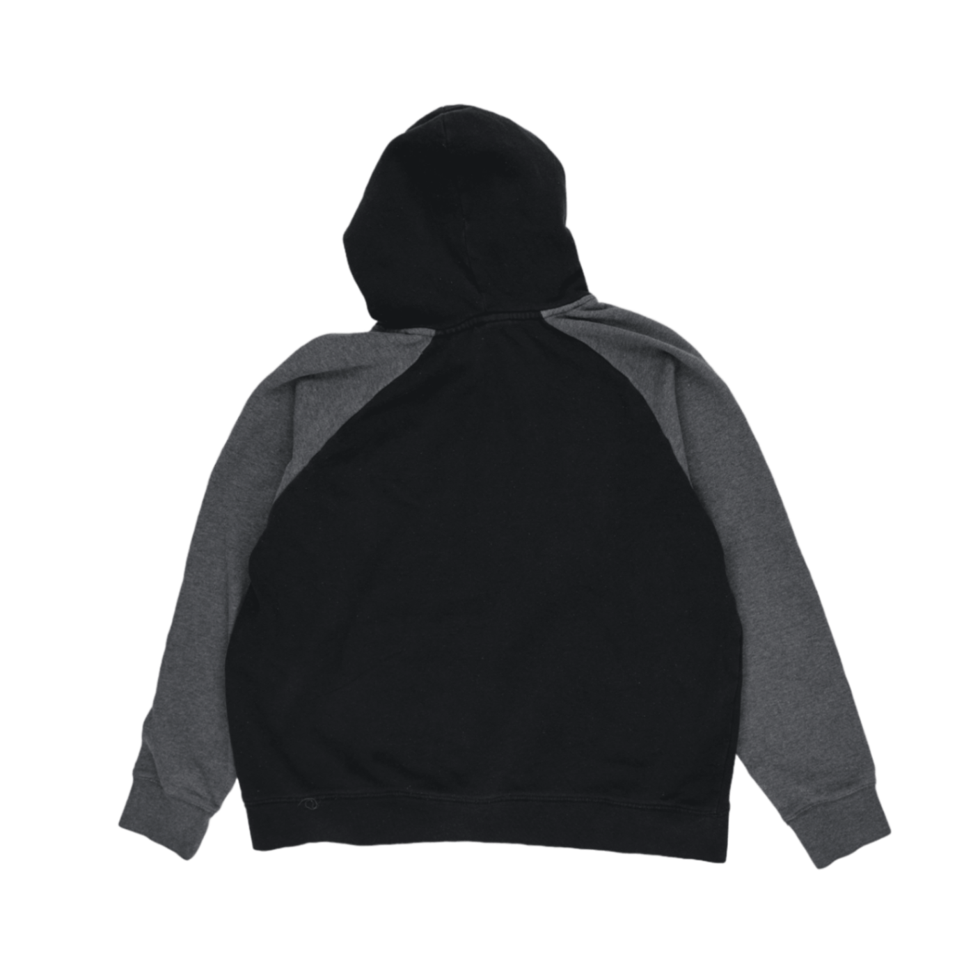 Reebok Pullover Hoodie Black Grey Colourblock Embroidered Logo Men's Medium 60% Cotton 40% Polyester