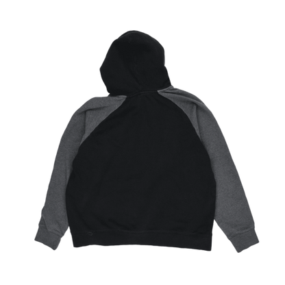 Reebok Pullover Hoodie Black Grey Colourblock Embroidered Logo Men's Medium 60% Cotton 40% Polyester