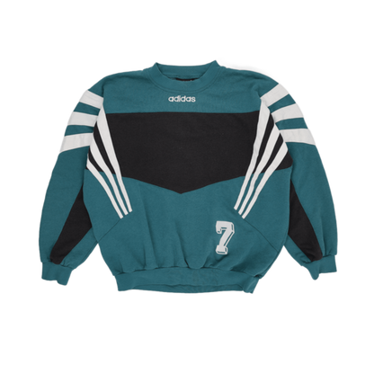 adidas HEBC Lila III Vintage Crewneck Sweatshirt Teal Black White XL Cotton Blend