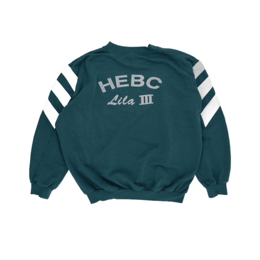 adidas HEBC Lila III Vintage Crewneck Sweatshirt Teal Black White XL Cotton Blend