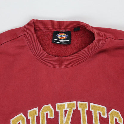 Dickies Burgundy Crew Neck Sweatshirt Large Unisex Cotton Blend Vintage