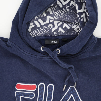 Fila Italia Navy Blue Pullover Hoodie XL Cotton Blend Mens
