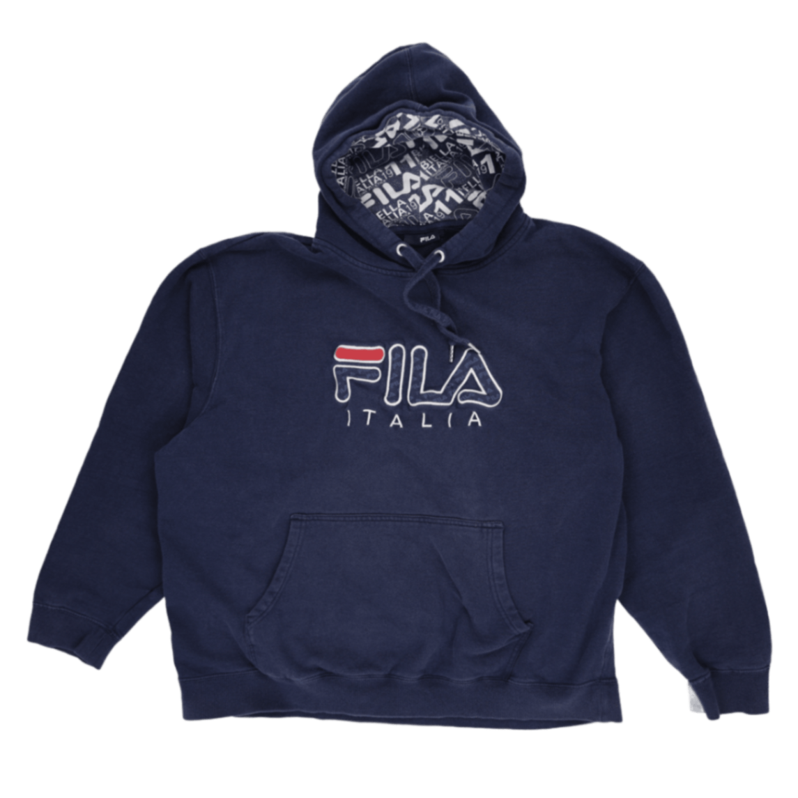 Fila Italia Navy Blue Pullover Hoodie XL Cotton Blend Mens