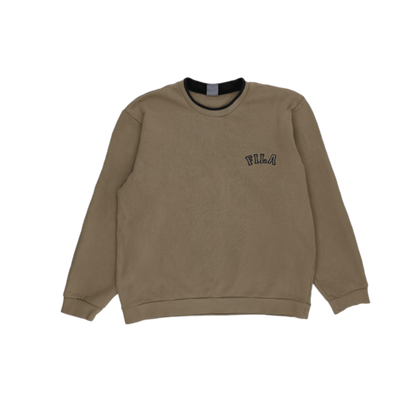 Fila Taupe Crew Neck Sweatshirt Men's Medium Cotton Blend Vintage