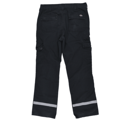 Dickies Black Cargo Trousers 32W 32 Inseam 65 Polyester 35 Cotton