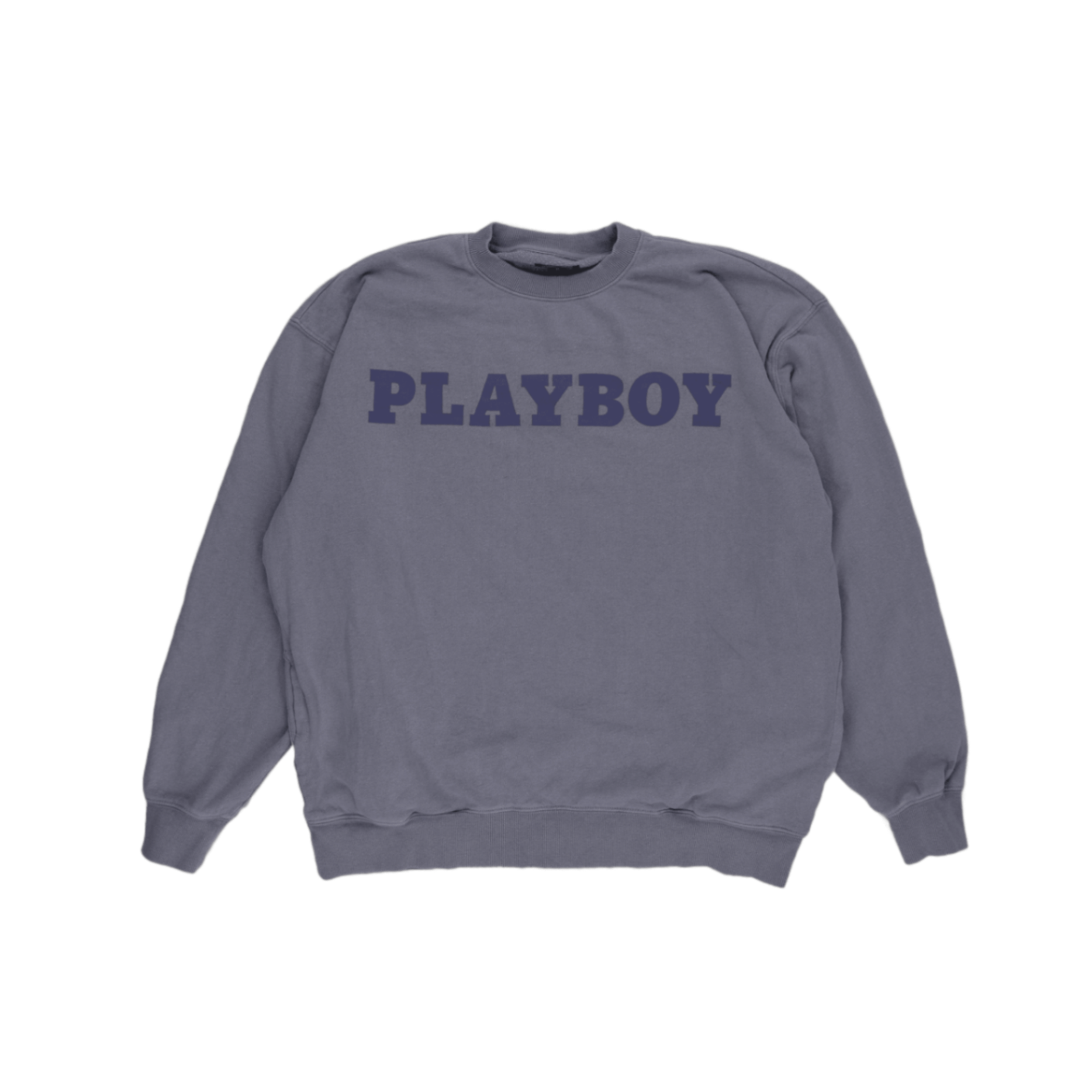 Playboy Grey Crewneck Sweatshirt for Men Size Medium Cotton Blend