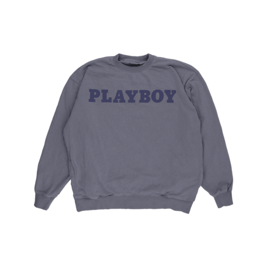 Playboy Grey Crewneck Sweatshirt for Men Size Medium Cotton Blend