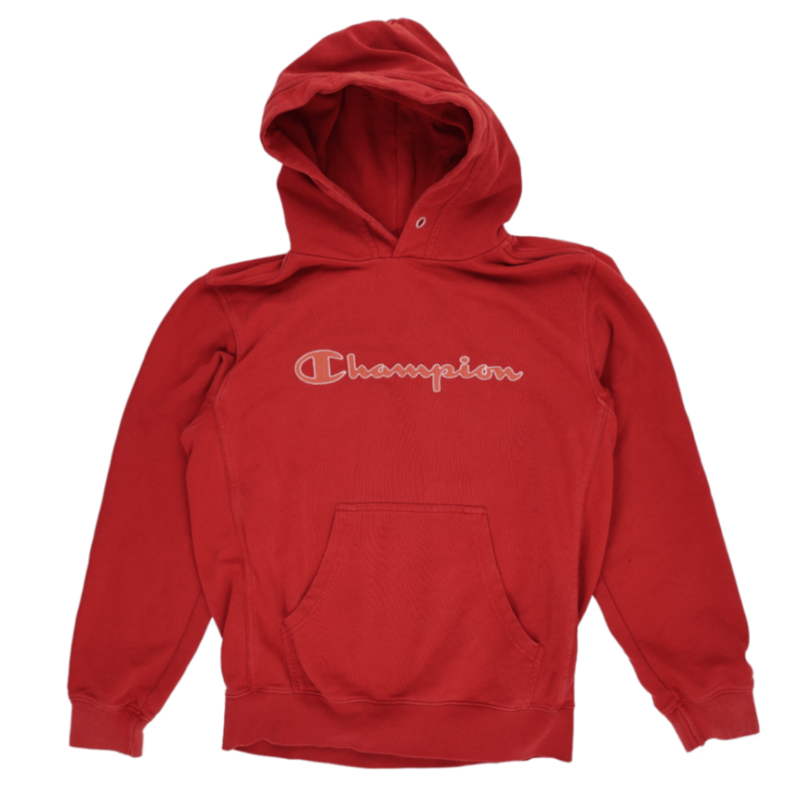 Champion Vintage Red Pullover Hoodie Medium Cotton Blend Hooded Sweatshirt