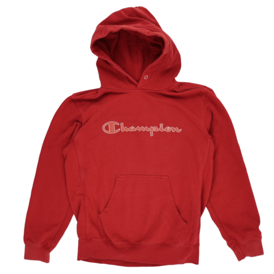 Champion Vintage Red Pullover Hoodie Medium Cotton Blend Hooded Sweatshirt