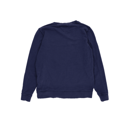 Hilfiger Denim Navy Blue Crew Neck Sweatshirt for Men Size Large Cotton Casual
