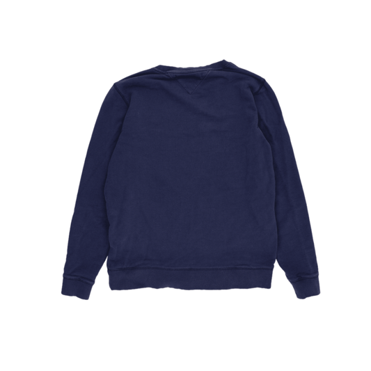 Hilfiger Denim Navy Blue Crew Neck Sweatshirt for Men Size Large Cotton Casual