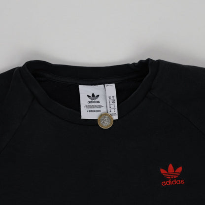 Adidas Originals Primegreen Black Crew Neck Sweatshirt Large Polyester Blend