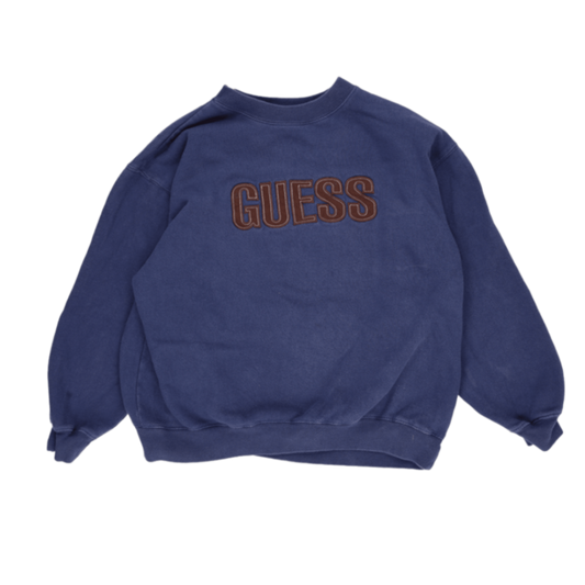 Guess Vintage Blue Crew Neck Sweatshirt Men's Size Large Cotton Blend